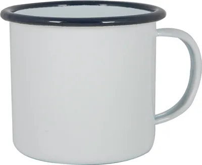 Produktbild von Argon Ta Weiße Emaille-Tasse – 375 ml – Marineblau
