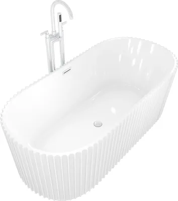 Produktbild von freistehende Badewanne Wanne Acryl F08 170x80cm mit Armatur AF03