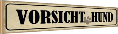 Produktbild von vianmo Holzschild 10x46 cm Vorsicht Hund Tier Haustier