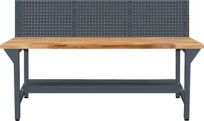 Produktbild von Werkbank Giant Rhino Plus mit Lochplatte | HxBxT 131x200x70cm | Traglast 500kg | Anthrazitgrau