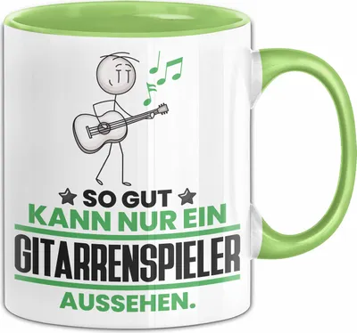 Produktbild von Gitarrenspieler Geschenk Tasse So Gut Kann Nur Ein Gitarrenspieler Aussehen Geschenkidee Kaffee-Becher (Grün)