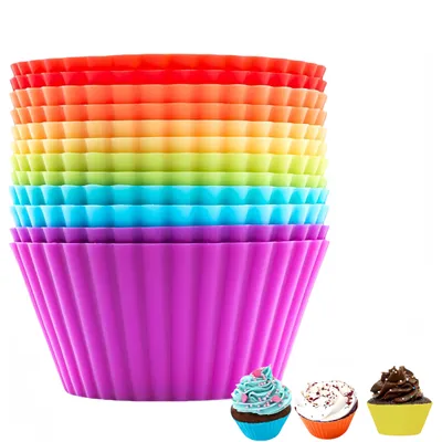 Obrázek produktu pro Opakovaně použitelné silikonové formičky na cupcakes, sada 12 kusů