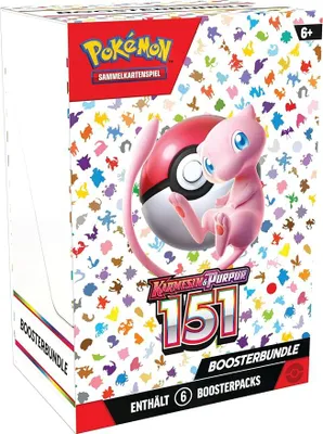 Produktbild von Pokémon-Sammelkartenspiel: Boosterbundle Karmesin & Purpur – 151 (6 Boosterpacks)