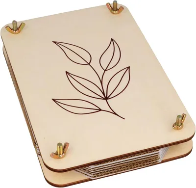Productafbeelding van Houten Herbarium - Plantenpresentatie - Decoratief Presenteren - Graveerbaar Hout - 21 x 14.5 cm - Beige