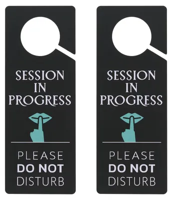 2er Set Türschild „Bitte nicht stören“ PVC schwarz 23,6x8,9 cm