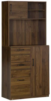 Immagine prodotto di Mobile Credenza 3 Cassetti 2 Ante 3 Ripiani 80x40x178 cm in Legno Noce