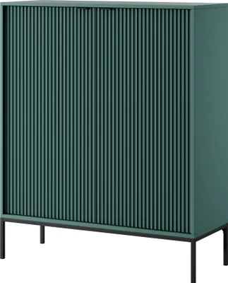 Obrázok produktu pre Komoda: 2 dvierka, Labrador, čierna, 104 x 125 x 39 cm, čierne úchyty