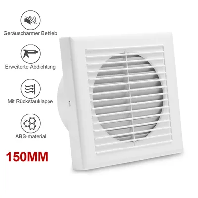 Produktbild von TolleTour Badluefter Ventilator Wandluefter Leise Weiss WC 150mm Mit Rueckflussleitblech