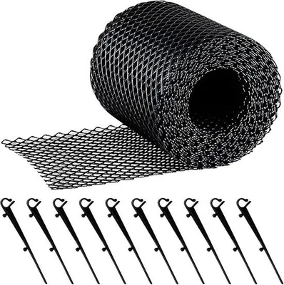 Obrázek produktu pro Robustní ochranné mřížky na okapy, 8 m x 18 cm, mřížky na listí, robustní ochranné mřížky na střechu