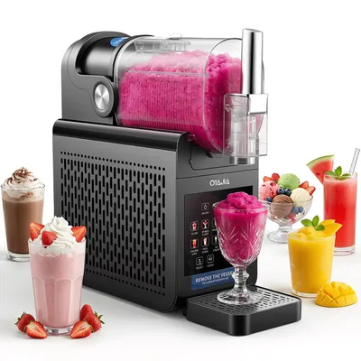 Produktbild von Slush Maschine – 1,8 L Eismaschine, mit LED-Display, 6 Programmen für Eiscreme, Frappés, Milchshakes, automatischer Reinigung, kein Eis erforderlich