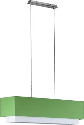 Produktbild von Hängeleuchte 2xE27 max. je 46W/230V Grün Rechteckig Stoffschirm 100x24cm