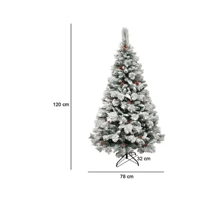 Obrázok produktu pre Umelá borovica zasnežená, v rôznych veľkostiach, 120 cm