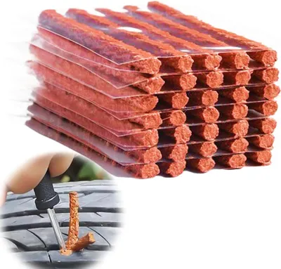 Zdjęcie produktu dla Zestaw do naprawy opon - Do naprawy przebitych opon - Szybka naprawa - 35 pasków naprawczych - 100 mm x 6 mm - Czarny