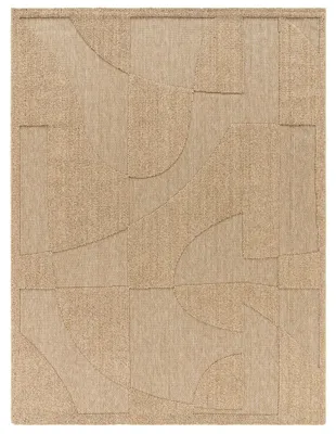 Produktbild von TT Home In-& Outdoor Teppich Wetterfest Balkon Küche Wohnzimmerteppich Boho Hoch-Tief-Effekt Unifarben Modern Geometrische Optik Größe 80x150 cm