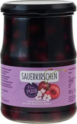 Produktbild von Sauerkirschen - entsteint mit Rohrohrzucker 560g