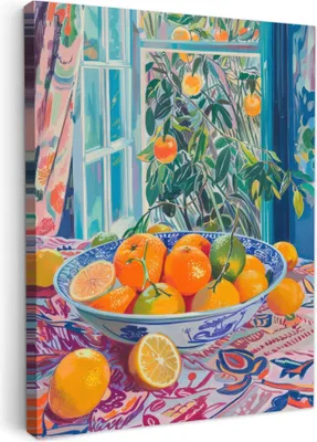 Produktbild von MuchoWow® - Leinwandbilder - Stilleben - Farbenfroh - Obst - Sommer, Wandbild, Wanddeko Bilder Wohnzimmer, 60x80 cm