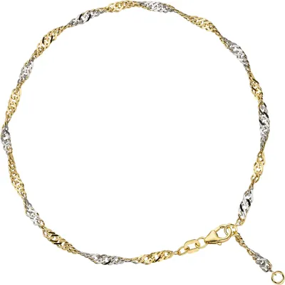 Produktbild von JOBO Fußkettchen Fußkette 925 Sterling Silber gold vergoldet 2,9 mm 25 cm Karabiner