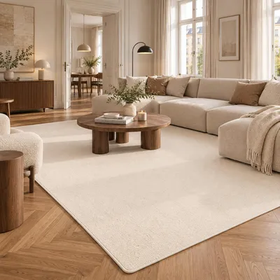 Immagine prodotto di Tappeto in lana naturale berbera, bianco naturale, dimensioni: 160x200 cm