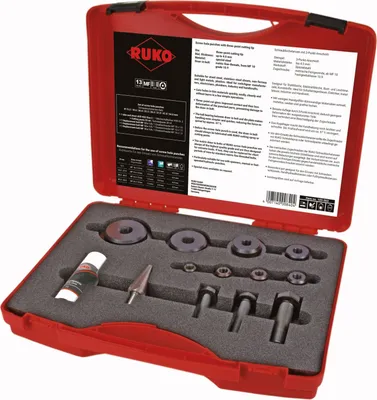 Produktbild von RUKO Schraublochstanzen-Satz im Kunststoffkoffer - 13 tlg. - 109003