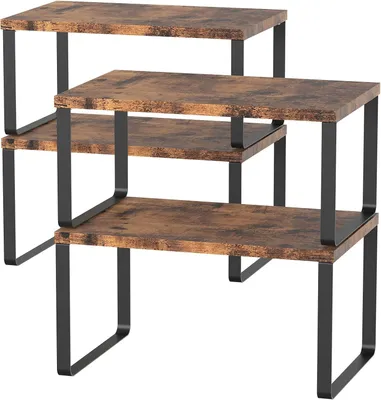 Immagine prodotto di Organizzatore impilabile per armadietti da cucina, composto da 4 pezzi, salvaspazio, ideale per la cucina