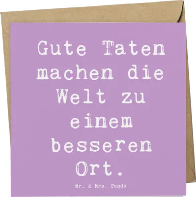 Produktbild von Mr. & Mrs. Panda Grußkarte Spruch Freundlichkeiten verbreiten - Lavendeltraum - Geschenk, Trost, Klappkarte, Ermutigung, faltkarte, Zuversicht, Zufriedenheit, doppelkarte