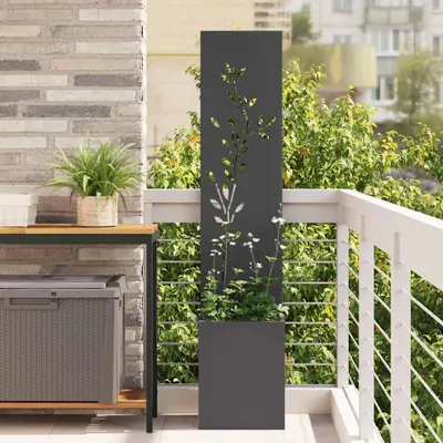 Produktbild von "SALE 2026"Garten Sichtschutz-Leinwand - elegantes Design - Windschutz fur Garten - Floral Schwarz 32x140cm DE521767 - Leinwandbilder