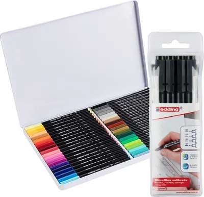 Obrázek produktu pro Edding 1300, Béžová, Černá, Modrá, Hnědá, Zelená, Šedá, Purpurová, Oranžová, Růžová,..., Kuličkový hrot, 2 mm, Vícebarevný, Kulatý, Inkoust na vodní bázi