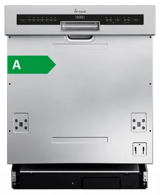 Produktbild von KKT KOLBE 60 cm Geschirrspüler Spülmaschine teilintegrierbar Unterbaufähig, Besteckschublade, LED-Beleuchtung, Automatische Türöffnung, Oberkorb höhenverstellbar, 7 Programme, 14 Maßgedecke, DW60TI