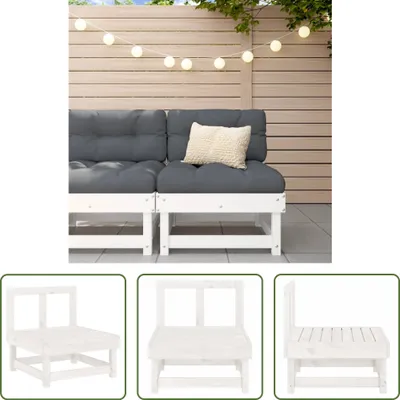 Produktbild von The Living Store Garten-Mittelsofa Weiß Massivholz Kiefer