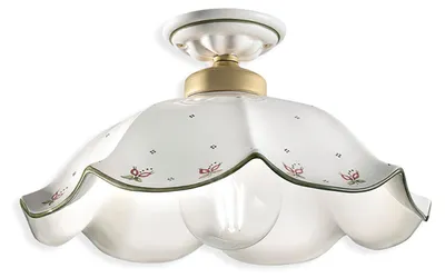Zdjęcie produktu dla Klasyczna lampa sufitowa Belluno z ceramiki i satynowanego mosiądzu 1 światło E27