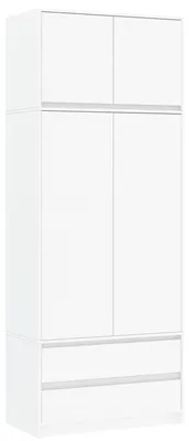 Obrázok produktu pre Šatníková skriňa s nadstavcom 90 x 234 cm FRAMIRE B-9-NTIP, biela