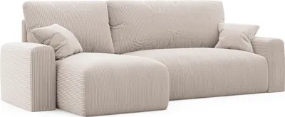 Produktbild von Idohome – Moderne Ecksofa mit Schlaffunktion und L-förmigen, Universale Couch, Sofa, Bettcouch, JOBO - Farbe Beige Poso 100