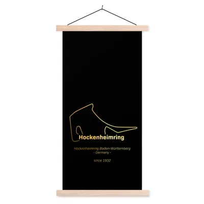 Produktbild von MuchoWow® Textilposter Deutschland - Formel 1 - Rennstrecke 40x80 cm mit holzfarbenen Rahmen - Wohnzimmer