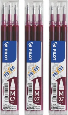 Produktbild von Pilot Frixion Ball Ersatzminen 0.7 weinrot - 9er-Set