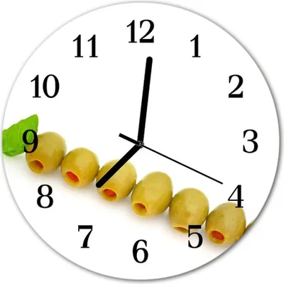 Produktbild von Glasuhr Wanduhr Küchenuhr Echt-Glas 30fi cm Oliven grün