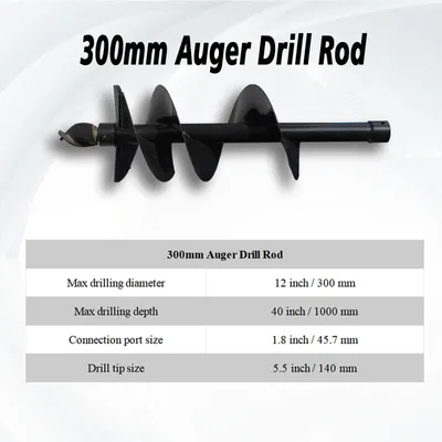 Produktbild von Erdbohrer - Bohreraufsatz für Minibagger - 30 cm Bohrdurchmesser - Für 1–1,5-t-Bagger - Für Baumpflanzung und Zaunbau