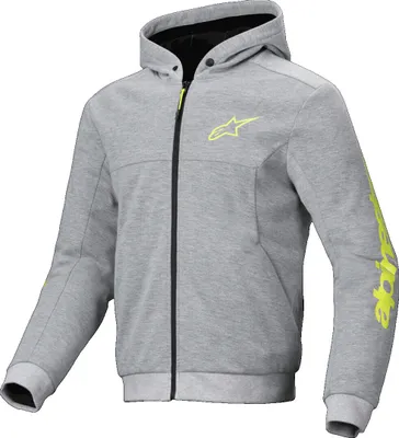 Produktbild von Alpinestars Chrome V2 Sport Motorrad Zip Hoodie, grau/gelb, 2XL