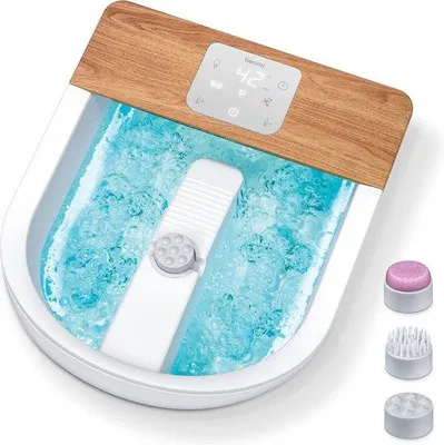 Produktbild von Wellness-Fußbad mit Massagefunktion und Wassertemperierung - Einstellbare Beleuchtung - integriertes rotierendes Pedikureinrichtung - entspannende Vibration und Luftblasenmassage