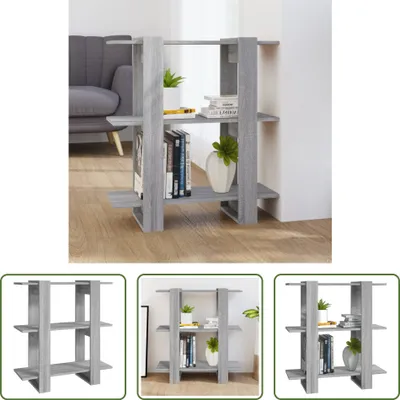 Produktbild von The Living Store Bücherregal/Raumteiler Grau Sonoma 80x30x87 cm