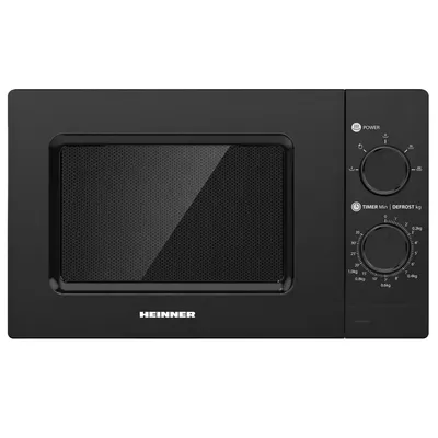 Produktbild von Heinner HMW-MD20MBK, Arbeitsplatte, Solo-Mikrowelle, 20 l, 700 W, Drehregler, Schwarz