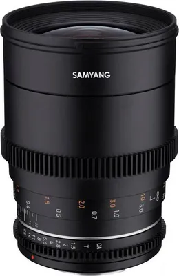 A close-up studio shot of a black camera lens.
