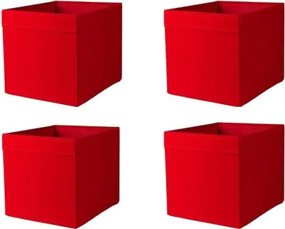 Produktbild von 4x Dröna Set Ikea rot Box Kallax Aufbewahrung Kiste Box Einsatz 33x38x33