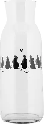 Produktbild von Clayre & Eef Karaffe 1000 ml Transparant Glas Katzen