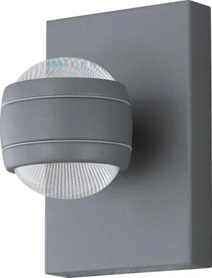 Produktbild von EGLO LED Außen-Wandlampe Sesimba 1, 2 flammige Außenleuchte, Wandleuchte aus Stahl und Kunststoff, Farbe: Silber, IP44