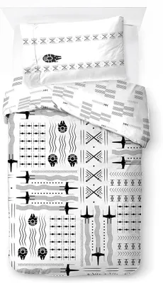 Produktbild von Star Wars Patterned Check Bettwäscheset aus 100% Baumwolle für Einzelbe
