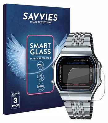 Produktbild von 3x Savvies Schutzglas Folie für Casio iconic ABL-100WE-1A 9H Panzer Schutzfolie Glas Displayschutz klar transparent