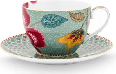 Produktbild von PIP STUDIO Blooming Tales Fantasy Blue Tasse mit Untertasse 0,3l
