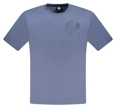 Produktbild von Herren Kurzarm T-Shirt Blau mit Logo und Print – Rundhals Design