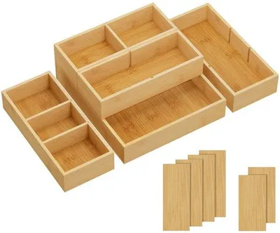 Produktbild von Organizer für Schubladen - 5-in-1 Set mit Verstellbaren Trennern - Ideal für Küche, Badezimmer & Schreibtisch