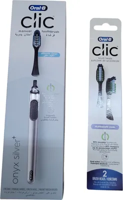 Produktbild von Oral-B Clic Zahnbürste mit magnetischem Bürstenhalter, Onyx Silver